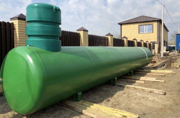 
Установка газгольдера на участке
